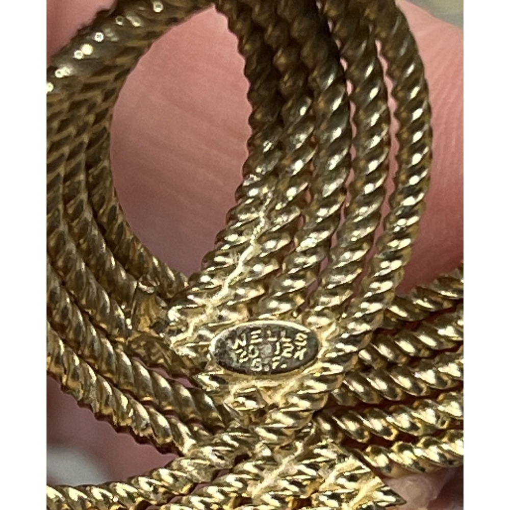 VTG Wells 1/20 12K Gold Filled Interlocking Rope Circle Brooch Pin - Picture 6 of 7